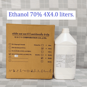Ethanol 70% 4X4 liters. เอทานอล 70(4-Gallon).
