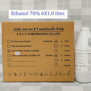 Ethanol 70% 6X1.0 liter. เอทานอล 70(6-Bottles).