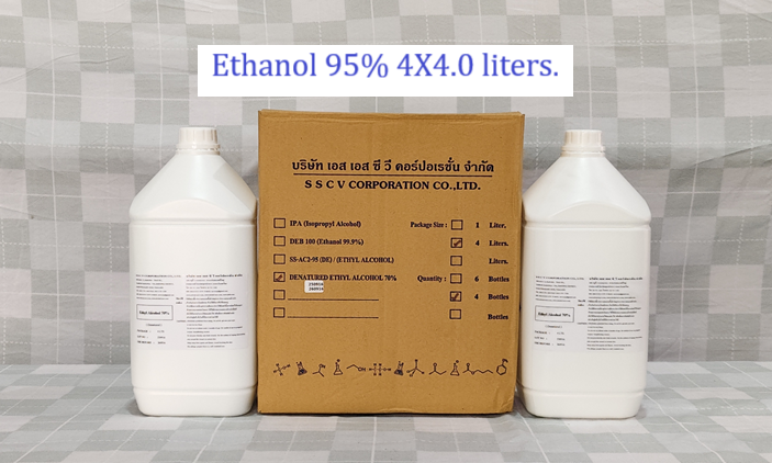 Ethanol 95% 4X4 liters. เอทานอล 95
